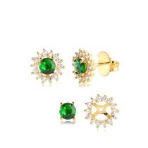 Brinco Duas Formas Uso ncaixado Com Pedras Zir Cristal