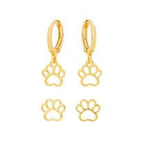 Brinco Duplo Pet - Banhado em Ouro 18k Brinco Duplo Pet - Banhado em Ouro 18k