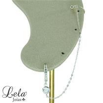 Brinco ear cuff argola cravejada com corrente e piercing fake prata 925 Brinco ear cuff argola cravejada com corrente e piercing fake prata 925