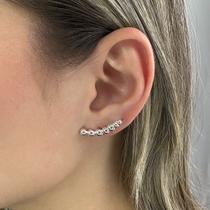 Brinco Ear Cuff Bolinhas Lisas Banhado em Prata 925