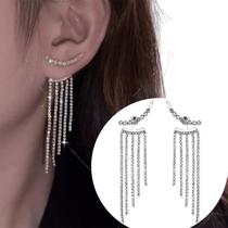 Brinco Ear cuff Brilho Strass Prateado Noiva Festa Madrinha Brinco Ear cuff Brilho Strass Prateado Noiva Festa Madrinha
