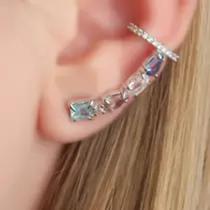 Brinco Ear Cuff Colorido Ametista Topázio - Ref: BBIJU001353
