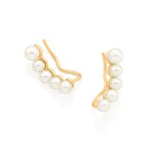 Brinco ear cuff com pérolas sintéticas 526525 Rommanel