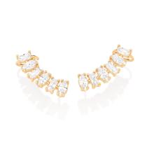 Brinco ear cuff com piercing BRANCO 527158 Rommanel Brinco ear cuff com piercing BRANCO 527158 Rommanel