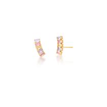 Brinco ear cuff com zircônias ovais coloridas Brinco ear cuff com zircônias ovais coloridas