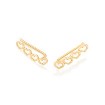 Brinco ear cuff corações folheado a ouro 526493 Rommanel