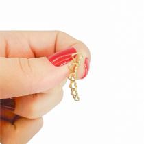 Brinco Ear Cuff Corações Vazados Em Ouro 18K