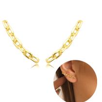 Brinco Ear Cuff Corrente banhado a ouro 18k