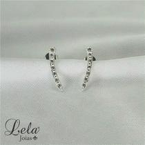 Brinco ear cuff cravejado em prata 925