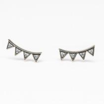 Brinco Ear Cuff Cravejado Envelhecido em Prata 925