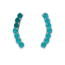 Brinco Ear Cuff Cristal Azul Banhado a Prata Brinco Ear Cuff Cristal Azul Banhado a Prata