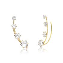 Brinco Ear Cuff em Ouro 18k com Zircônias