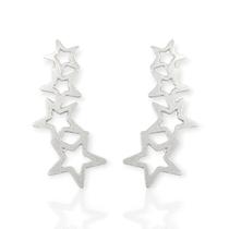 Brinco Ear Cuff Estrela de Aço Inox Estilo Prateado Casual