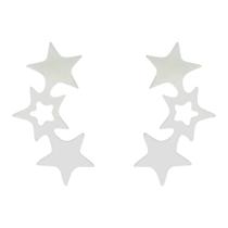Brinco Ear Cuff Estrela de Aço Inoxidável Prateado Casual Brinco Ear Cuff Estrela de Aço Inoxidável Prateado Casual