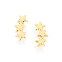 Brinco ear cuff estrelas folheado a ouro 522270 Rommanel