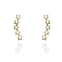 Brinco Ear Cuff Estrelas Pequenas Banhado em Ouro 18k