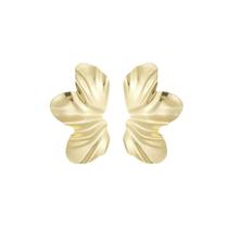 Brinco Ear Cuff Flor Orgânico Banhado em Ouro 18K