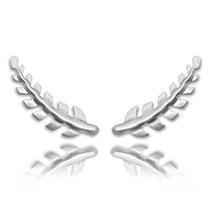 Brinco Ear Cuff Folha Banhado a Prata Brinco Ear Cuff Folha Banhado a Prata