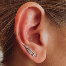 Brinco Ear Cuff Folha - Prata 925
