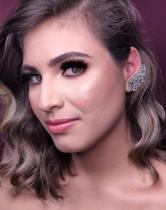 Brinco ear cuff folhado a ródio negro cravejado com zircônias brancas Brinco ear cuff folhado a ródio negro cravejado com zircônias brancas