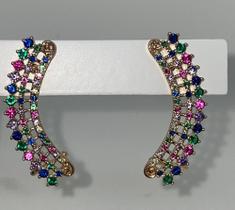 Brinco Ear Cuff Gotas Zircônias Brinco Ear Cuff Gotas Zircônias