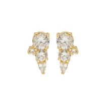 Brinco ear cuff jade zircônias folheado a ouro 18k Brinco ear cuff jade zircônias folheado a ouro 18k
