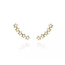 Brinco Ear Cuff Mini Estrelas Vazados Folheado em Ouro 18k