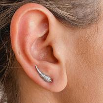 Brinco Ear Cuff Mini Folha - Prata 925