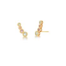 Brinco Ear Cuff Ouro Zarpellon Cristal Redondo