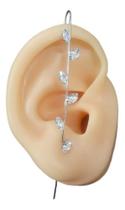 Brinco Ear Cuff Pedra Zirconia Prata Dourado Estrela Pequen