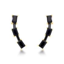 Brinco ear cuff pedras pretas