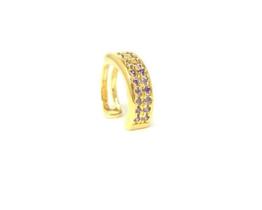 Brinco Ear cuff PP lilás ouro