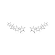 Brinco Ear Cuff Quatro Estrelas Banhado a Prata 925