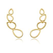 Brinco Ear Cuff Quatro Gotas Banhado a Ouro 18k