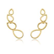 Brinco Ear Cuff Quatro Gotas Banhado a Ouro 18k