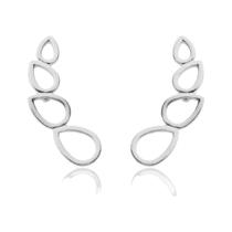 Brinco Ear Cuff Quatro Gotas Banhado a Prata 925 Brinco Ear Cuff Quatro Gotas Banhado a Prata 925