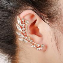 Brinco Ear Cuff Strass Dourado Ou Prata Festa Luxo No Brasil Brinco Ear Cuff Strass Dourado Ou Prata Festa Luxo No Brasil