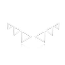 Brinco Ear Cuff Triângulos de Prata 925 Brinco Ear Cuff Triângulos de Prata 925