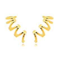 Brinco Ear Cuff Zig-Zague Banhado a Ouro 18k
