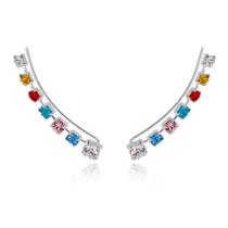 Brinco ear cuff zircônias rainbow