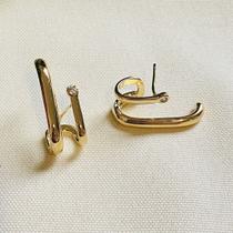 Brinco Ear Hook com Pedra Folheado