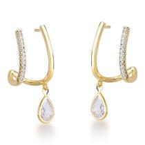 Brinco Ear Hook com ponto de Luz Gota Banhado a Ouro 18k Brinco Ear Hook com ponto de Luz Gota Banhado a Ouro 18k