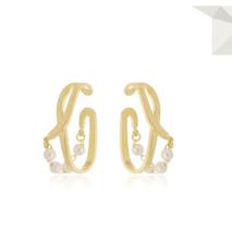 Brinco ear hook encaixe pérolas