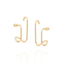 Brinco ear hook folheado a ouro 527111 Rommanel Brinco ear hook folheado a ouro 527111 Rommanel