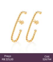 Brinco ear hook folheado a ouro