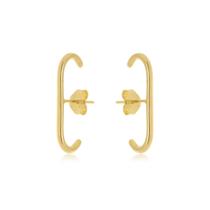 Brinco Ear Hook Liso Banhado a Ouro 18k