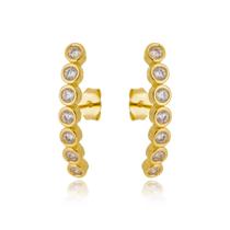 Brinco Ear Hook Pedrinhas de Semijoia