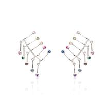 Brinco ear hook prata rainbow