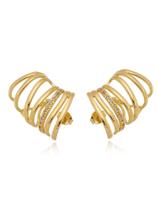 Brinco Ear Hook Sete Voltas Banhado a Ouro 18k