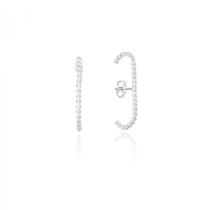 Brinco Ear Hook Trabalhado Torcido Prata 925 Brinco Ear Hook Trabalhado Torcido Prata 925
